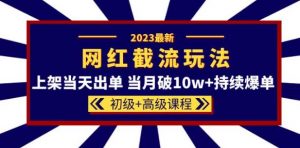 2023网红·同款截流玩法【初级+高级课程】上架当天出单当月破10w+持续爆单-大东资源库
