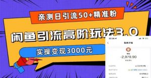 亲测日引50+精准粉，闲鱼引流高阶玩法3.0，实操变现3000元【揭秘】-大东资源库