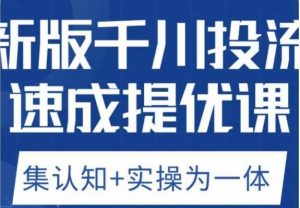 老甲优化狮新版千川投流速成提优课，底层框架策略实战讲解，认知加实操为一体！-大东资源库