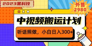 外面卖2980元2023黑科技操作中视频撸收益，听话照做小白日入300+-大东资源库