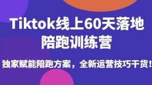 Tiktok线上60天落地陪跑训练营，独家赋能陪跑方案，全新运营技巧干货-大东资源库