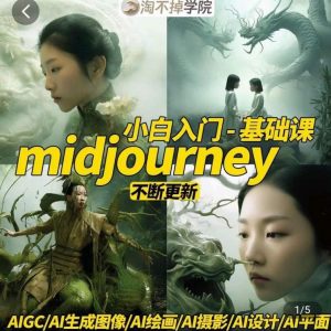 淘不掉学院·midjourney小白入门基础，​AI摄影+AI设计+AI绘画-AIGC作图-大东资源库