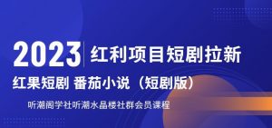 2023红利项目短剧拉新，听潮阁学社月入过万红果短剧番茄小说CPA拉新项目教程【揭秘】-大东资源库