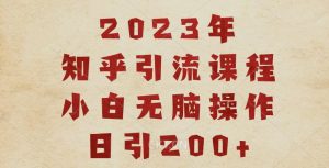 2023知乎引流课程，小白无脑操作日引200+【揭秘】-大东资源库