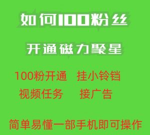 最新外面收费398的快手100粉开通磁力聚星方法操作简单秒开-大东资源库