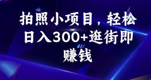 拍照小项目，轻松日入300+逛街即赚钱【揭秘】-大东资源库