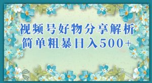 视频号好物分享解析，简单粗暴可以批量方大的项目【揭秘】-大东资源库