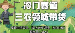 冷门赛道三农领域带货，视频拍摄简单，转化高带货强，农村必做！【揭秘】-大东资源库