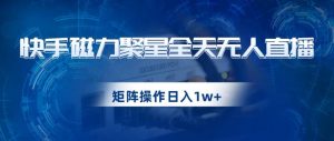 快手磁力聚星全天无人直播，矩阵操作日入1w+【揭秘】-大东资源库