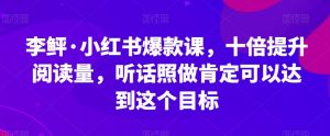 李鲆·小红书爆款课，十倍提升阅读量，听话照做肯定可以达到这个目标-大东资源库
