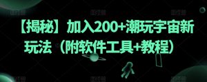 【揭秘】加入200+潮玩宇宙新玩法（附软件工具+教程）-大东资源库