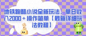 地铁跑酷小说全新玩法，单日收入2000＋操作简单【最新详细玩法教程】【揭秘】-大东资源库