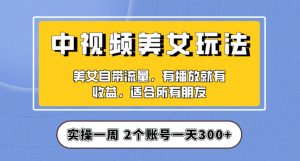 实操一天300+，中视频美女号项目拆解，保姆级教程助力你快速成单！【揭秘】-大东资源库