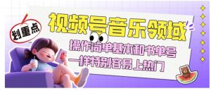 视频号音乐领域项目玩法，操作简单基本和书单号一样，特别容易上热门【揭秘】-大东资源库