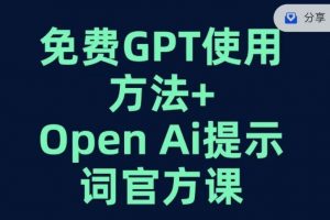 免费GPT+OPEN AI提示词官方课-大东资源库