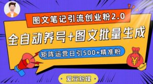 爱豆新媒：全自动养号+图文批量生成，日引500+创业粉（抖音小红书图文笔记2.0）-大东资源库