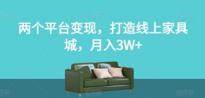 两个平台变现，打造线上家具城，月入3W+【揭秘】-大东资源库