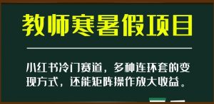 小红书冷门赛道，教师寒暑假项目，多种连环套的变现方式，还能矩阵操作放大收益【揭秘】-大东资源库
