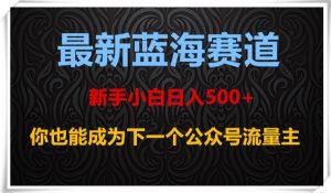 最新蓝海赛道，新手小白日入500+，你也能成为下一个公众号流量主【揭秘】-大东资源库