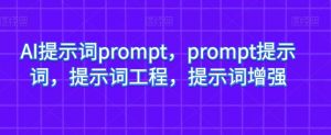 AI提示词prompt，prompt提示词，提示词工程，提示词增强-大东资源库
