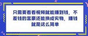 谁做过这么简单的项目？只需要看看视频就能赚到钱，不差钱的富豪还能换成实物，赚钱就是这么简单！【揭秘】-大东资源库