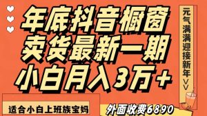 外面收费6890元年底抖音橱窗卖货最新一期，小白月入3万，适合小白上班族宝妈【揭秘】-大东资源库