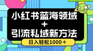 小红书蓝海虚拟＋引流私域新方法，100%不限流，日入轻松1000＋，小白无脑操作【揭秘】-大东资源库