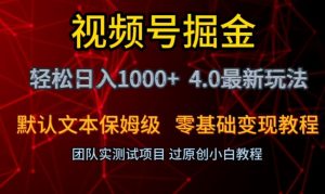 视频号掘金轻松日入1000+4.0最新保姆级玩法零基础变现教程【揭秘】-大东资源库