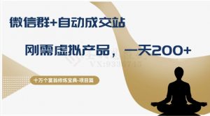 十万个富翁修炼宝典之8.微信群+自动成交站，刚需虚拟产品，一天200+-大东资源库