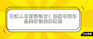 普通人日利润过万！视频号滋补品类打法保姆教程【揭秘】-大东资源库