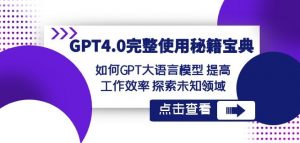 GPT4.0完整使用-秘籍宝典：如何GPT大语言模型提高工作效率探索未知领域-大东资源库