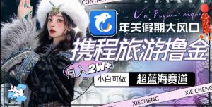 年关假期大风口，携程旅游撸金，超蓝海赛道,月入2w+【揭秘】-大东资源库
