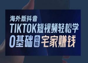 海外版抖音TikTok短视频轻松学，0基础宅家也能赚钱-大东资源库