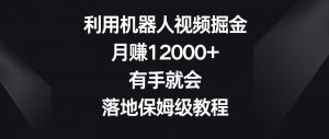 利用机器人视频掘金，月赚12000+，有手就会，落地保姆级教程【揭秘】-大东资源库