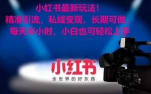 小红书最新玩法！精准引流，私域变现，长期可做，每天半小时，小白也可轻松上手【揭秘】-大东资源库