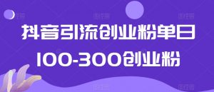 抖音引流创业粉单日100-300创业粉【揭秘】-大东资源库