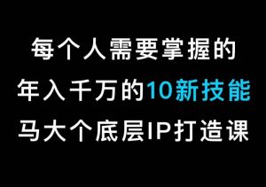 马大个的IP底层逻辑课，​每个人需要掌握的年入千万的10新技能，约会底层IP打造方法！-大东资源库