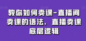 教你如何卖课-直播间卖课的语法，直播卖课底层逻辑-大东资源库