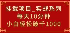 挂载项目，小白轻松破1000，每天10分钟，实战系列保姆级教程【揭秘】-大东资源库