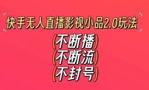 快手无人直播影视小品2.0玩法，不断流，不封号，不需要会剪辑，每天能稳定500-1000+【揭秘】-大东资源库