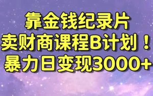 财经纪录片联合财商课程的变现策略，暴力日变现3000+，喂饭级别教学【揭秘】-大东资源库