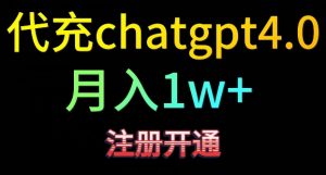 代充chatgpt4，日入500+，精准引流，暴力变现【揭秘】-大东资源库