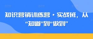 知识营销训练营·实战班，从“知道”到“做到”-大东资源库