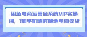 闲鱼电商运营全系统VIP实操课，1部手机随时随地电商卖货-大东资源库