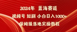 2024年视频号短剧新玩法小白日入1000+保姆级落地实操教程【揭秘】-大东资源库