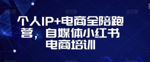 个人IP+电商全陪跑营，自媒体小红书电商培训-大东资源库
