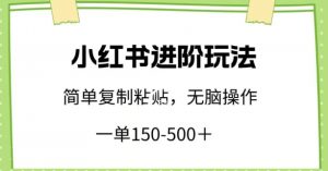 小红书进阶玩法，一单150-500+，简单复制粘贴，小白也能轻松上手【揭秘】-大东资源库