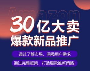 亚马逊·30亿大卖爆款新品推广，可复制、全程案例实操的爆款推新SOP-大东资源库