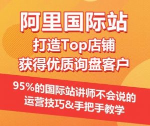 【阿里国际站】打造Top店铺&获得优质询盘客户，​95%的国际站讲师不会说的运营技巧-大东资源库