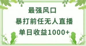 暴打前任小游戏无人直播单日收益1000+，收益稳定，爆裂变现，小白可直接上手【揭秘】-大东资源库